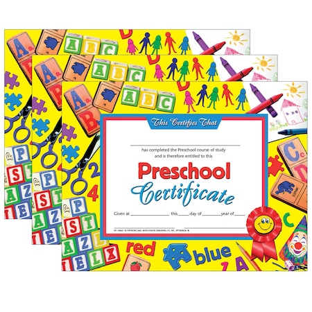 Hayes Preschool Certificate, 8.5in x 11in, PK90 VA605